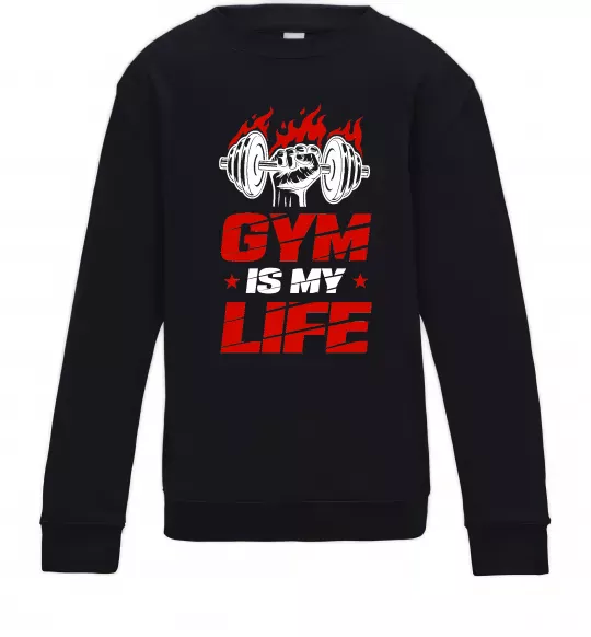 Дитячий світшот Gym is my life Чорний фото