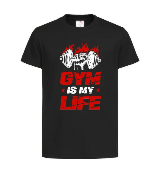 Детская футболка Gym is my life Черный фото