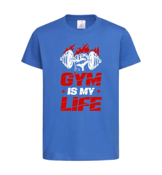 Детская футболка Gym is my life Ярко-синий фото