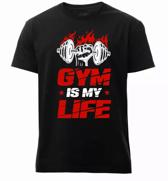 Мужская премиум футболка Gym is my life Черный фото