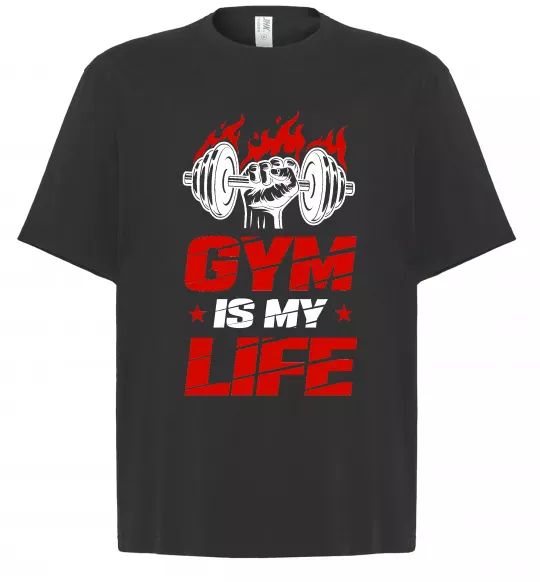 Футболка Оверсайз Gym is my life Чорний фото