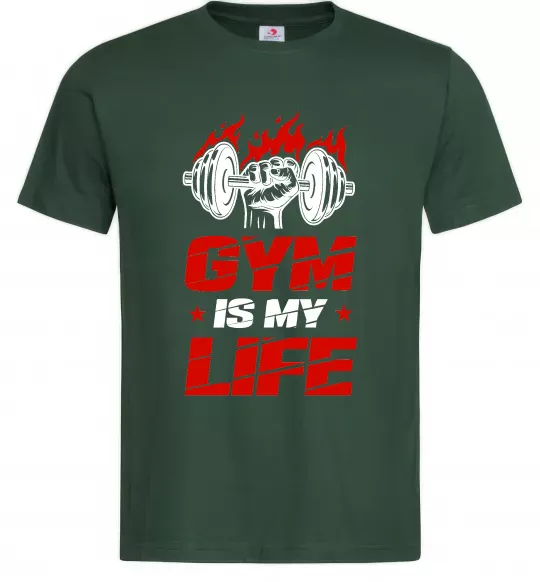 Чоловіча футболка Gym is my life Темно-зелений фото