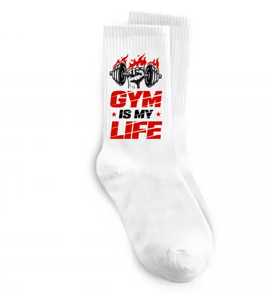 Шкарпетки Gym is my life Білий фото