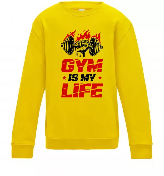 Дитячий світшот Gym is my life Сонячно жовтий фото