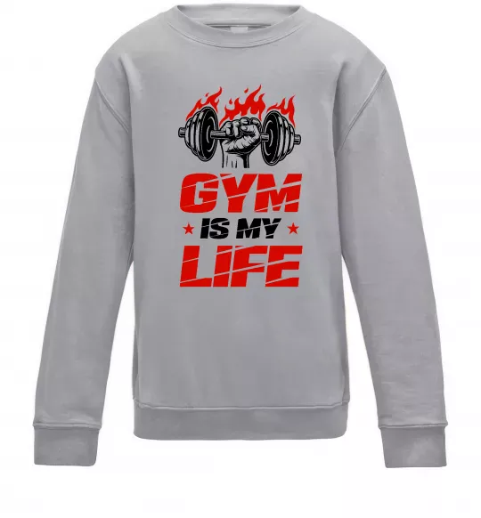 Дитячий світшот Gym is my life Сірий меланж фото