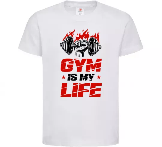 Дитяча футболка Gym is my life Білий фото
