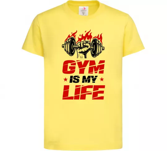 Дитяча футболка Gym is my life Лимонний фото