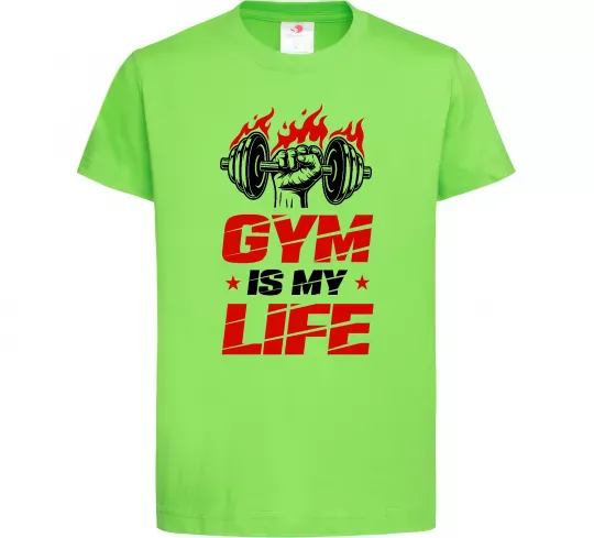 Дитяча футболка Gym is my life Лаймовий фото