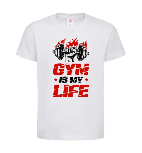 Детская футболка Gym is my life Белый фото