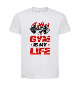 Дитяча футболка Gym is my life Білий фото