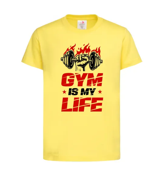 Детская футболка Gym is my life Лимонный фото