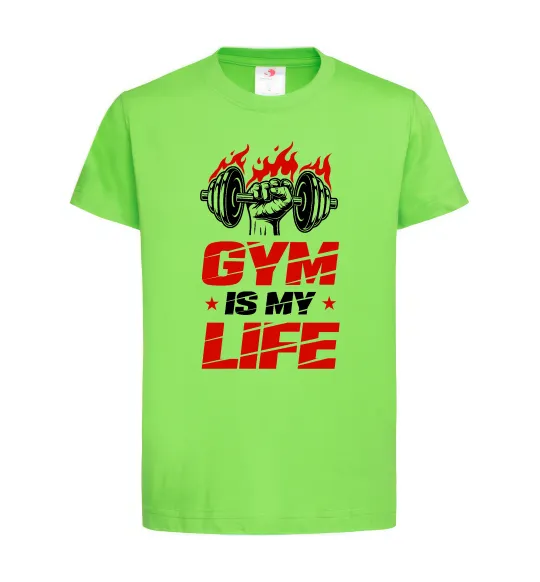 Детская футболка Gym is my life Лаймовый фото
