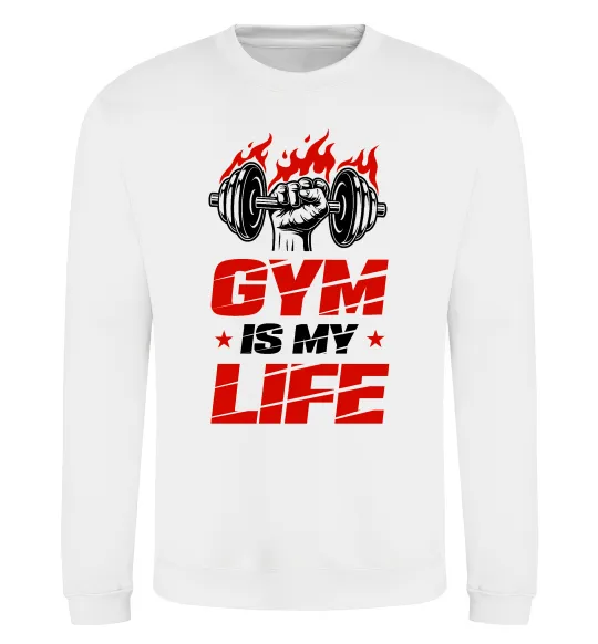 Свитшот Gym is my life Белый фото
