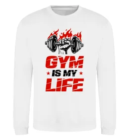 Свитшот Gym is my life Белый фото