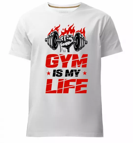 Мужская премиум футболка Gym is my life Белый фото