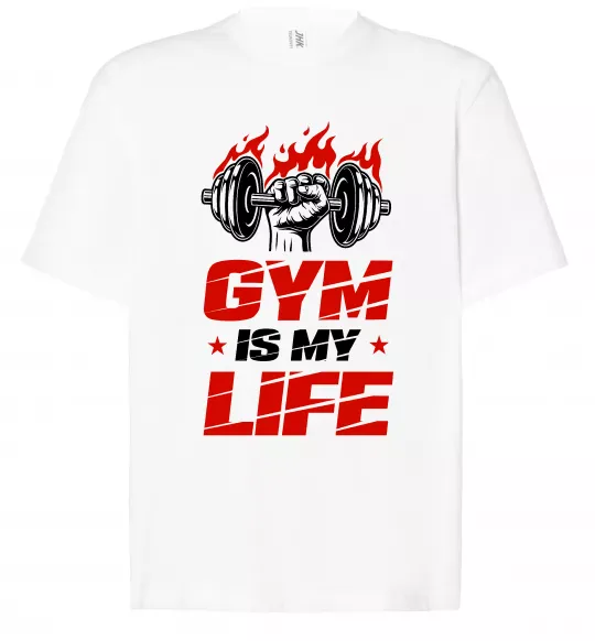 Футболка Оверсайз Gym is my life Білий фото