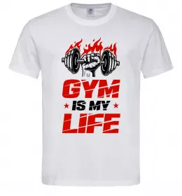 Чоловіча футболка Gym is my life Білий фото