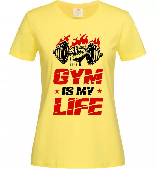 Жіноча футболка Gym is my life Лимонний фото