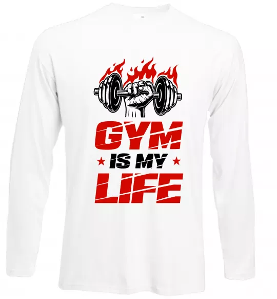 Лонгслив Gym is my life Белый фото