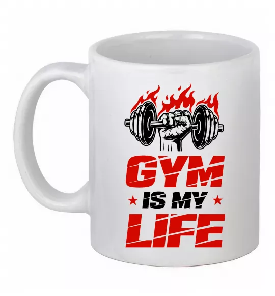 Чашка керамічна Gym is my life Білий фото