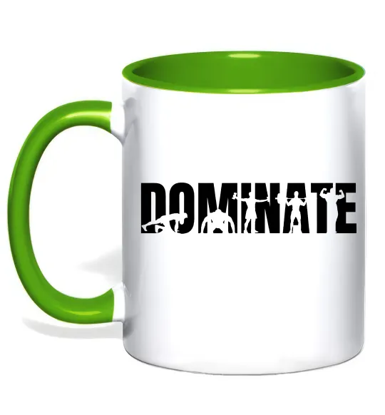 Чашка с цветной ручкой Dominate Лаймовый фото
