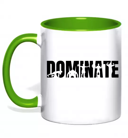 Чашка з кольоровою ручкою Dominate Зелений фото