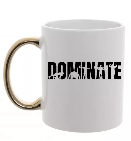 Чашка з кольоровою ручкою Dominate Золото фото