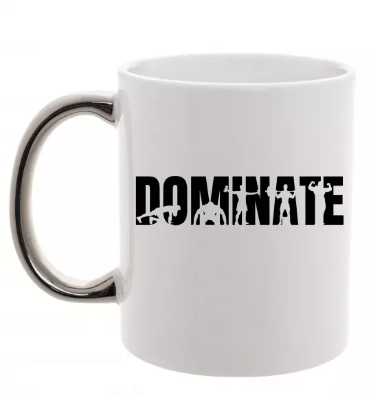 Чашка з кольоровою ручкою Dominate Срібло фото