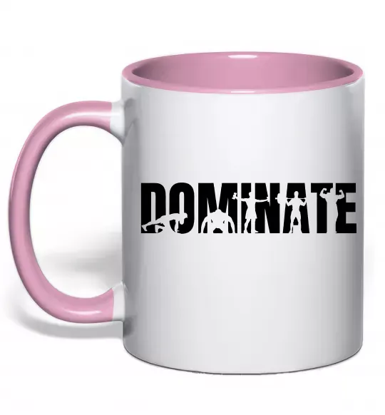 Чашка з кольоровою ручкою Dominate Ніжно рожевий фото