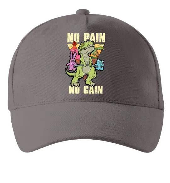 Кепка No pain no gain Dino Сірий фото