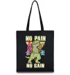 Еко-сумка No pain no gain Dino Чорний фото