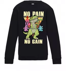 Детский Свитшот No pain no gain Dino Черный фото
