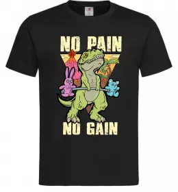 Чоловіча футболка No pain no gain Dino Чорний фото