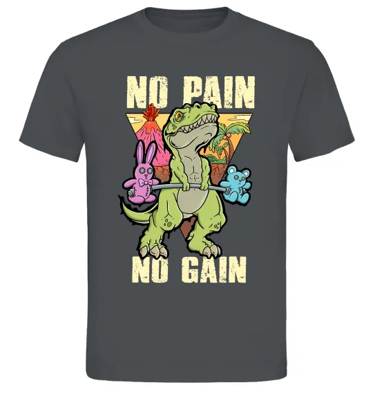 Мужская футболка No pain no gain Dino Графит фото