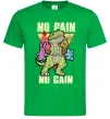 Мужская футболка No pain no gain Dino Зеленый фото
