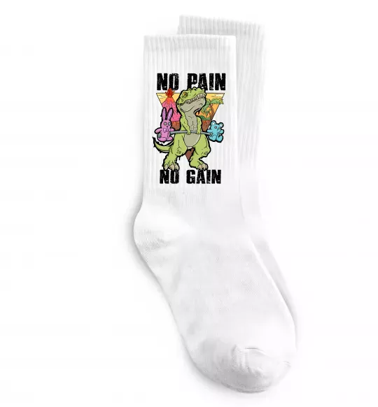Носки No pain no gain Dino Белый фото