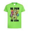 Детская футболка No pain no gain Dino Лаймовый фото