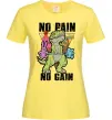 Жіноча футболка No pain no gain Dino Лимонний фото