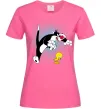 Женская футболка Сильвестр та Твіті Ярко-розовый фото
