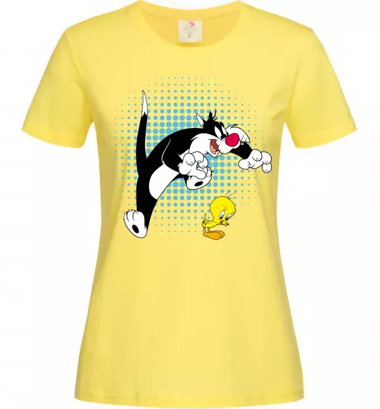 Женская футболка Сильвестр та Твіті Лимонный фото
