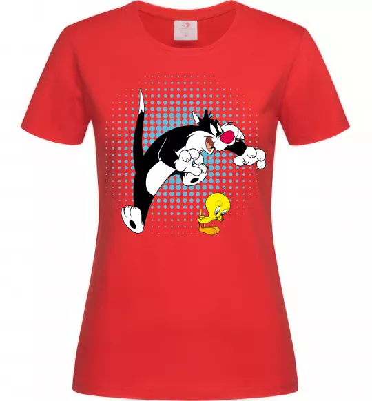 Женская футболка Сильвестр та Твіті Красный фото