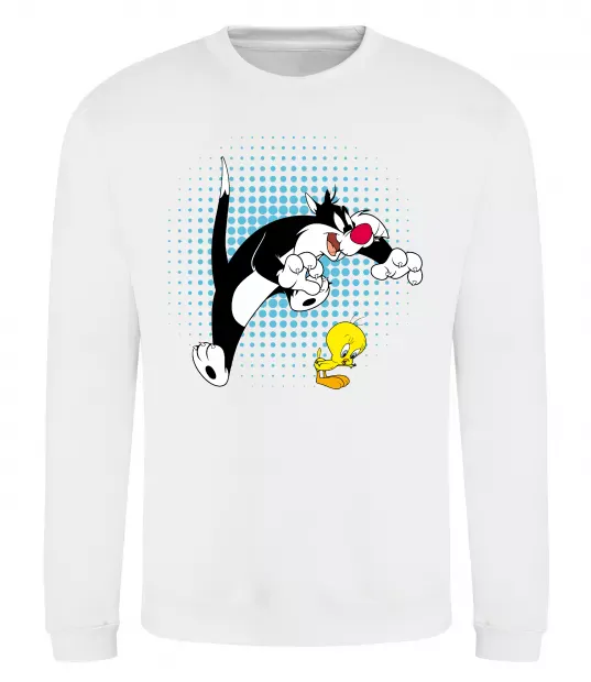 Світшот Сильвестр та Твіті Білий фото