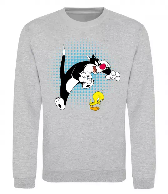 Світшот Сильвестр та Твіті Сірий меланж фото