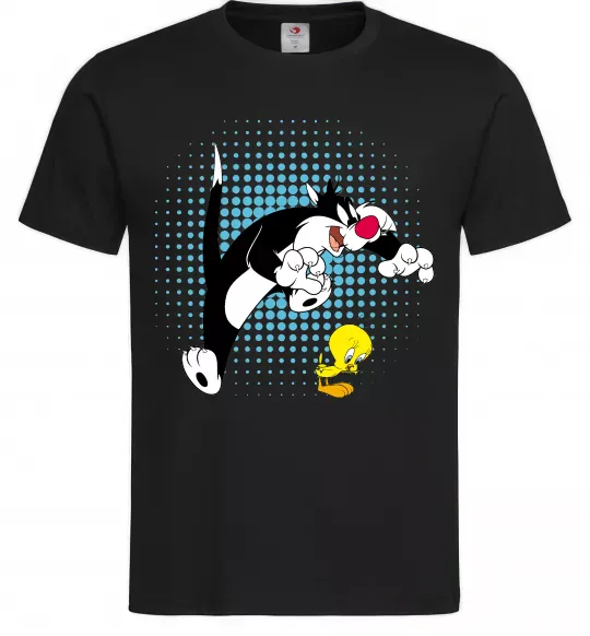 Мужская футболка Сильвестр та Твіті Черный фото