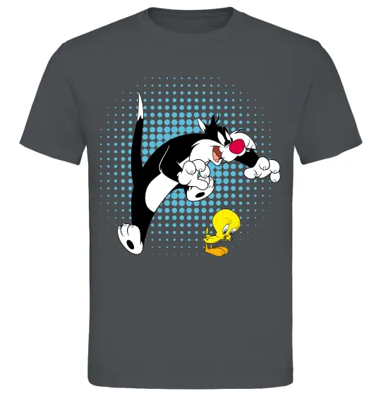 Мужская футболка Сильвестр та Твіті Графит фото