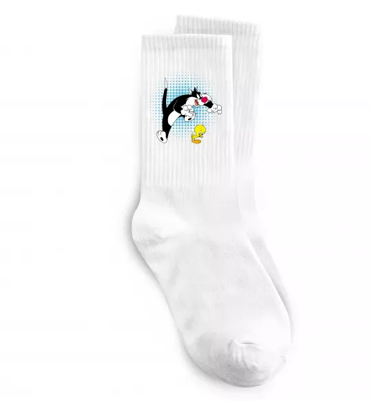 Носки Сильвестр та Твіті Белый фото