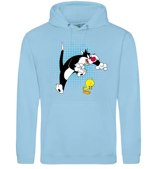 Жіноча толстовка (худі) Сильвестр та Твіті Блакитний фото