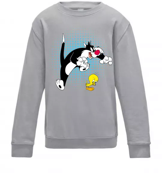 Детский Свитшот Сильвестр та Твіті Серый меланж фото