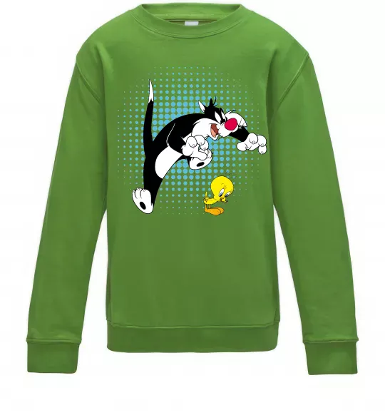 Детский Свитшот Сильвестр та Твіті Лаймовый фото