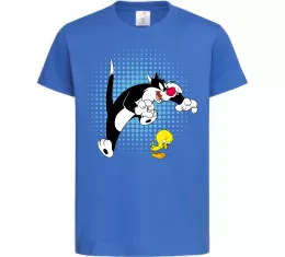 Детская футболка Сильвестр та Твіті Ярко-синий фото